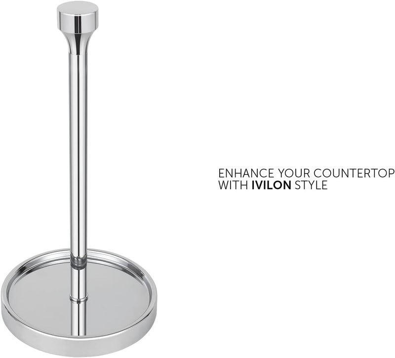 Ivilon Countertop Paper Towel Holder - Modern Bell End Minimalist Design - Color Chrome - Image 1